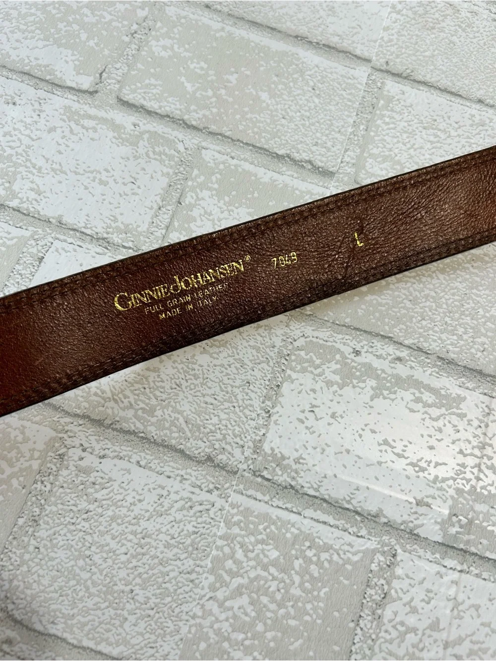 Women's Brown Textured Leather Belt with Silver Buckle